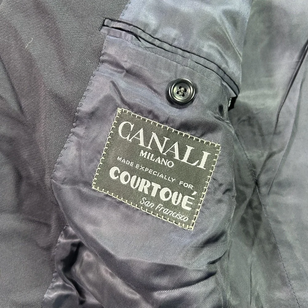 Canali Suit‎ Jacket Blazer Mens 58L Blue Wool Classic Made In Italy 2 Button